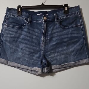 Old Navy Women's Dark Blue Jean High Rise Stretch Shorts Size 12